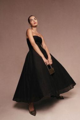 Reformation Rosy Strapless Dress Black