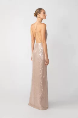 Sau Lee Onyx Gown, Nude
