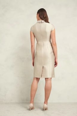 Hobbs Katherine Wool Silk Dress Oyster