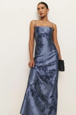 Reformation Frankie Silk Dress Trieste Border