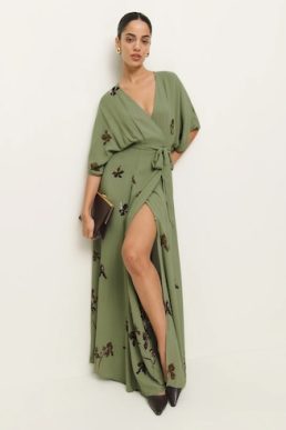 Reformation Winslow Dress Green Floral
