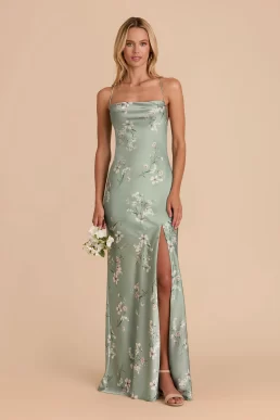 Birdy Grey Olivia Dress Matte Satin Sage Le Fleur