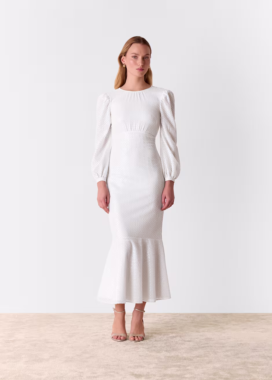 Whistles Loretta Sequin Wedding Dress Ivory