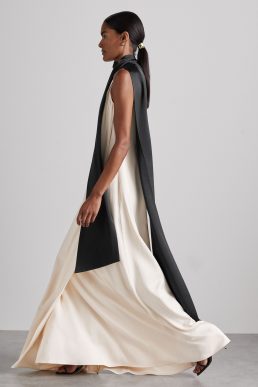 Reiss Hattie Plunge-Neck Crepe Maxi Dress White