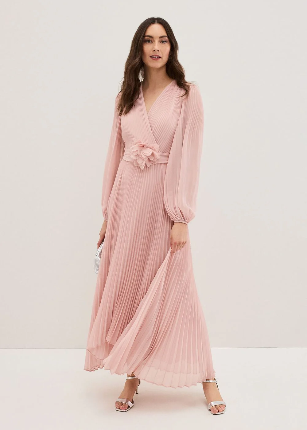 Phase Eight Isadora Pale Pink Maxi Dress - Image 3