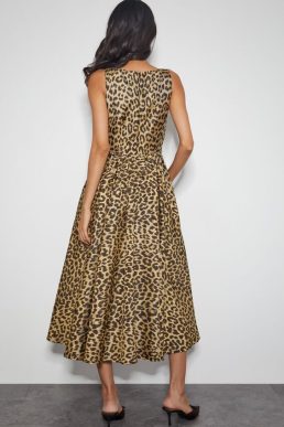 Monsoon Sicily spot print dress brown multi