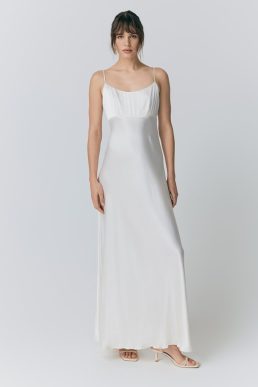 Ghost Winslet A Line Satin Maxi Bridal Dress Ivory