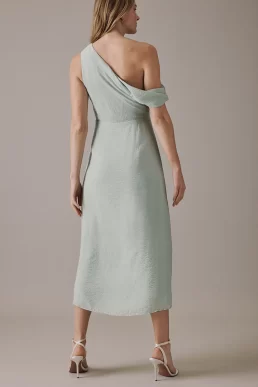 Nobody's Child Soft Green One Shoulder Midi Skylar Bridesmaids