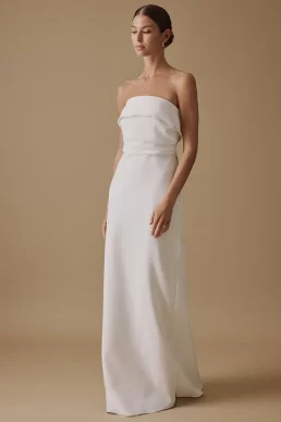 Nobody's Child White Bandeau Maxi Lena Bridal Dress