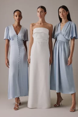 Nobody's Child White Bandeau Maxi Lena Bridal Dress