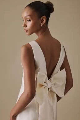 Nobody's Child White Open Back Mini Atalana Bridal Dress