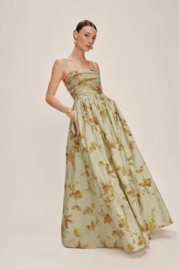 Reformation Kastoria Maxi Dress Light Green Golden Hour