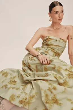 Reformation Kastoria Maxi Dress Light Green Golden Hour