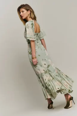 Reformation Salvia Dress Green Multi Pergola