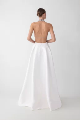 Sau Lee Lucie Bridal Maxi Skirt White