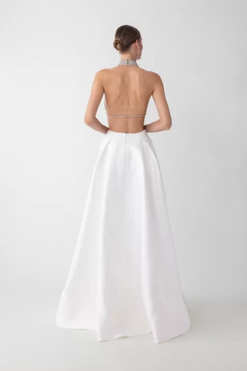 Sau Lee Lucie Bridal Maxi Skirt White