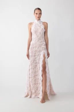 Sau Lee Reese Lace Bridal Maxi Dress White