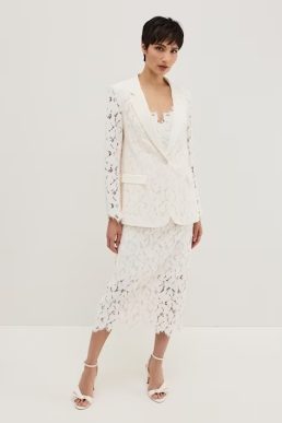 Phase Eight Gracie Lace Blazer Ivory