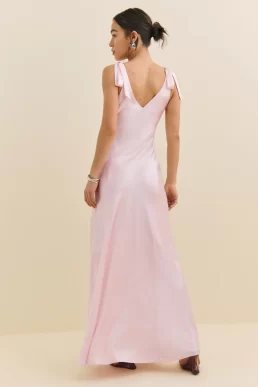 Reformation Pernille Silk Dress Light Pink Cherry Blossom