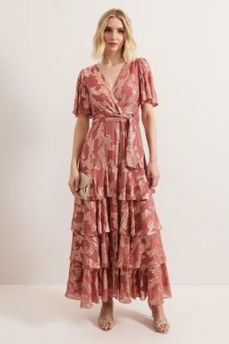 Phase Eight Elanie Shimmer Dress Pale Pink