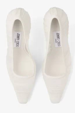 Jimmy Choo Lotta 100 Ivory Tulle and Nappa Pumps