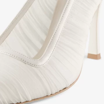 Jimmy Choo Lotta 100 Ivory Tulle and Nappa Pumps