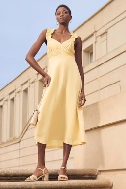 Phase Eight Hannah Linen Dress Yellow