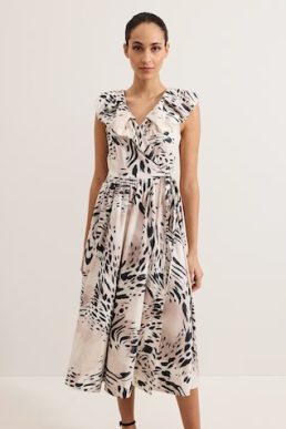 Phase Eight Trix Leopard Dress, Neutral/Multi