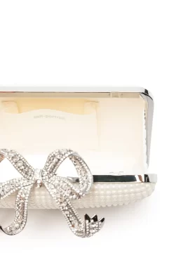 Self-Portrait Pearl Box clutch bag White