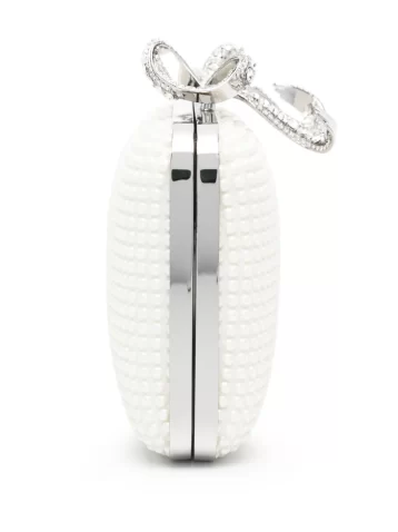 Self-Portrait Pearl Box clutch bag White