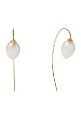 18ct Yellow Gold Pearl French Hook Earrings