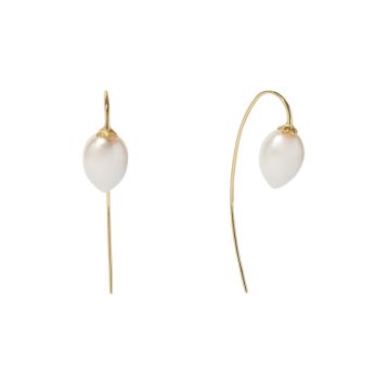 18ct Yellow Gold Pearl French Hook Earrings