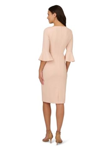 Adrianna Papell Women's Bell Sleeve Tie Front Dress, Joyful Blush - Image 5
