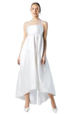 Coast Twill High Low Wedding Dress, 8, Ivory