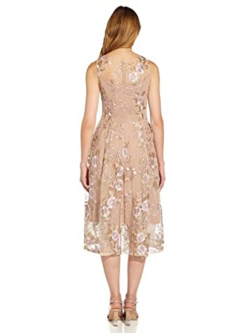 Adrianna Papell Women's Floral Embroidery Flared Dress, Blush Multi, 14 - Image 5