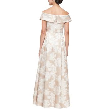 Alex Evenings Women's Formal Long Ballgown Mother of The Bride Dress with Pockets, Champagne - Image 3