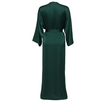OWITER Long Women's Satin Robe for Wedding Party or Bachelor Party 6040 (UK, Alpha, One Size, Regular, Regular, Green) - Image 4