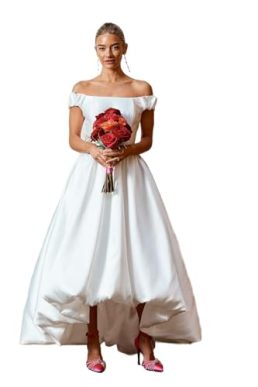 Coast High Low Hem Puffball Wedding Dress, 8, Ivory