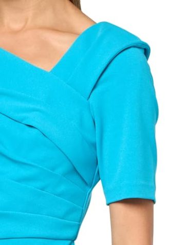Adrianna Papell Womens Knit Crepe Jumpsuit, Bel Air Blue, 16 - Image 2