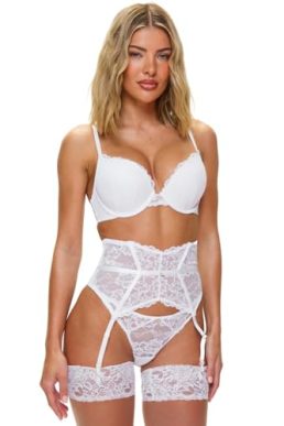 Ann Summers - 2 Pack - Sexy Lace Plunge Bra for Women with Underwire Padded Cups - Push up - Padded - Multipack Bra