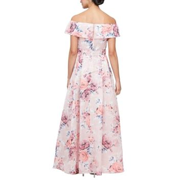 Alex Evenings Women's Formal Long Ballgown Mother of The Bride Dress with Pockets, Blush Multi - Image 5
