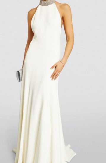 Stella McCartney Pre-Loved Crystal-Embellished Maxi Gown White - Image 8