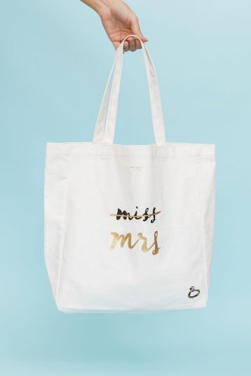 kate spade new york Cute Canvas Tote Bag for Women, Canvas Beach Bag, Bridal Book Tote with Pocket, Miss to Mrs…, Cream, S - Image 3