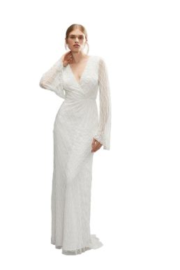 Coast Embellished Tie Back Boho Bridal Maxi Dress, 8, Ivory