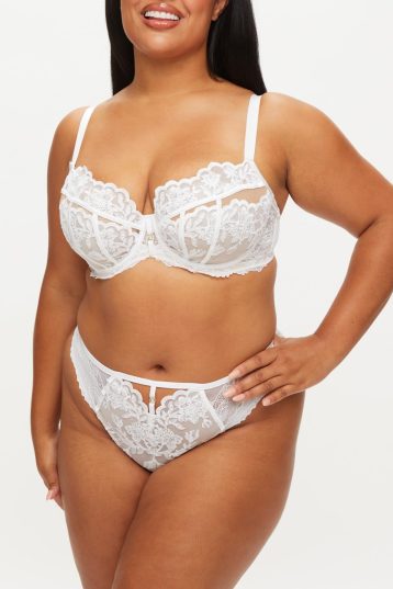 Ann Summers The Icon Fuller Bust Lace Bra, Women's Plunge, Underwired, Padded - Cup Size DD-G White - Image 4