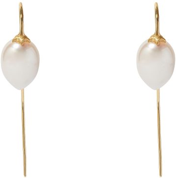 18ct Yellow Gold Pearl French Hook Earrings - Image 3