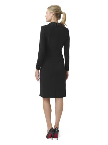 Adrianna Papell Stretch Jersey Tuxedo Cocktail Dress with Shawl Collar, Black, 14 - Image 4