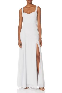 Jenny Yoo Women's Harris Sweetheart Neckline A Line Chiffon Dress, Cloud