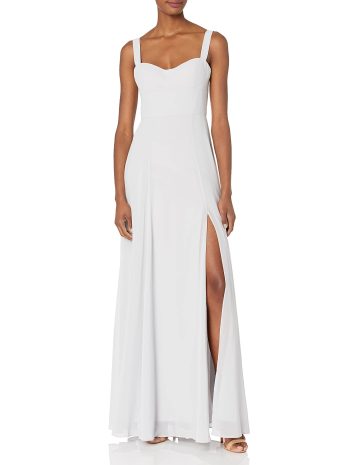 Jenny Yoo Women's Harris Sweetheart Neckline A Line Chiffon Dress, Cloud
