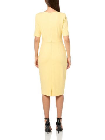 Adrianna Papell Women's Mini Bow Front Sheath Dress, Warm Sun, 12 - Image 3
